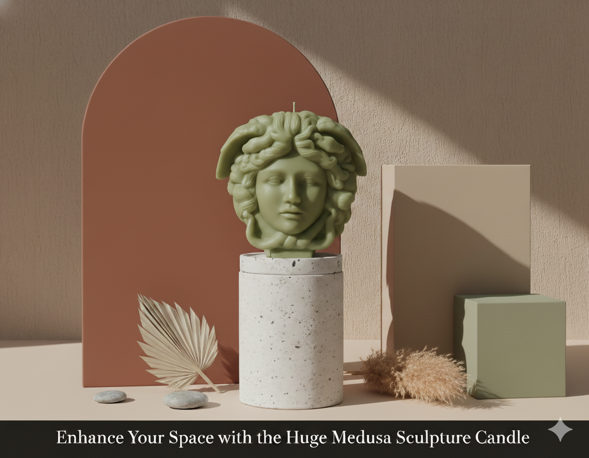 Medusa Sculpture Candle | Greek Mythology Art