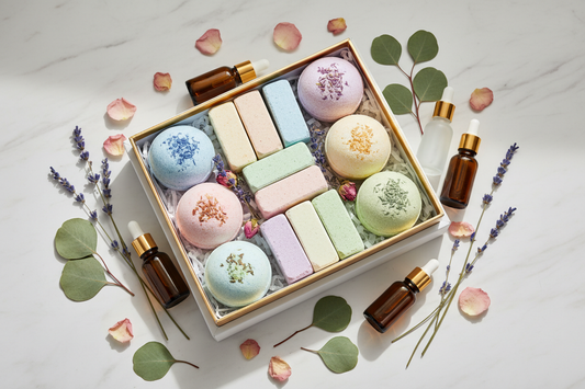 Natural Bath Bombs + Shower Steamers: La Glow's Gift Set for the Ultimate Bathing Experience
