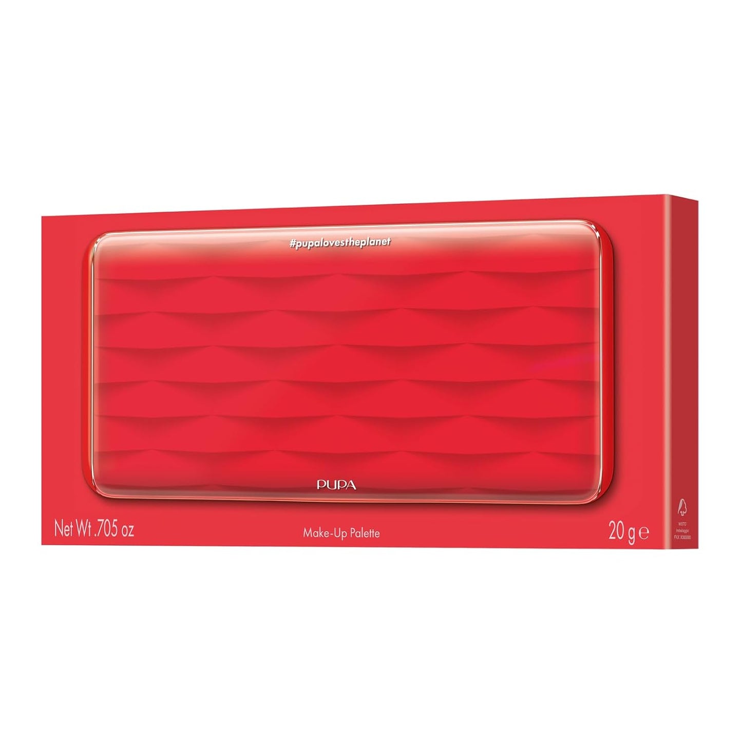 Pupa Milano Make-Up Palette L, 002 Red, 0.71 oz - 18 Pan Eyeshadow and Blush Palette, Matte, Shimmer, Metallic Finishes - Blendable Velvety Texture Blush Powder - Talc-Free - Eco-Friendly Packaging