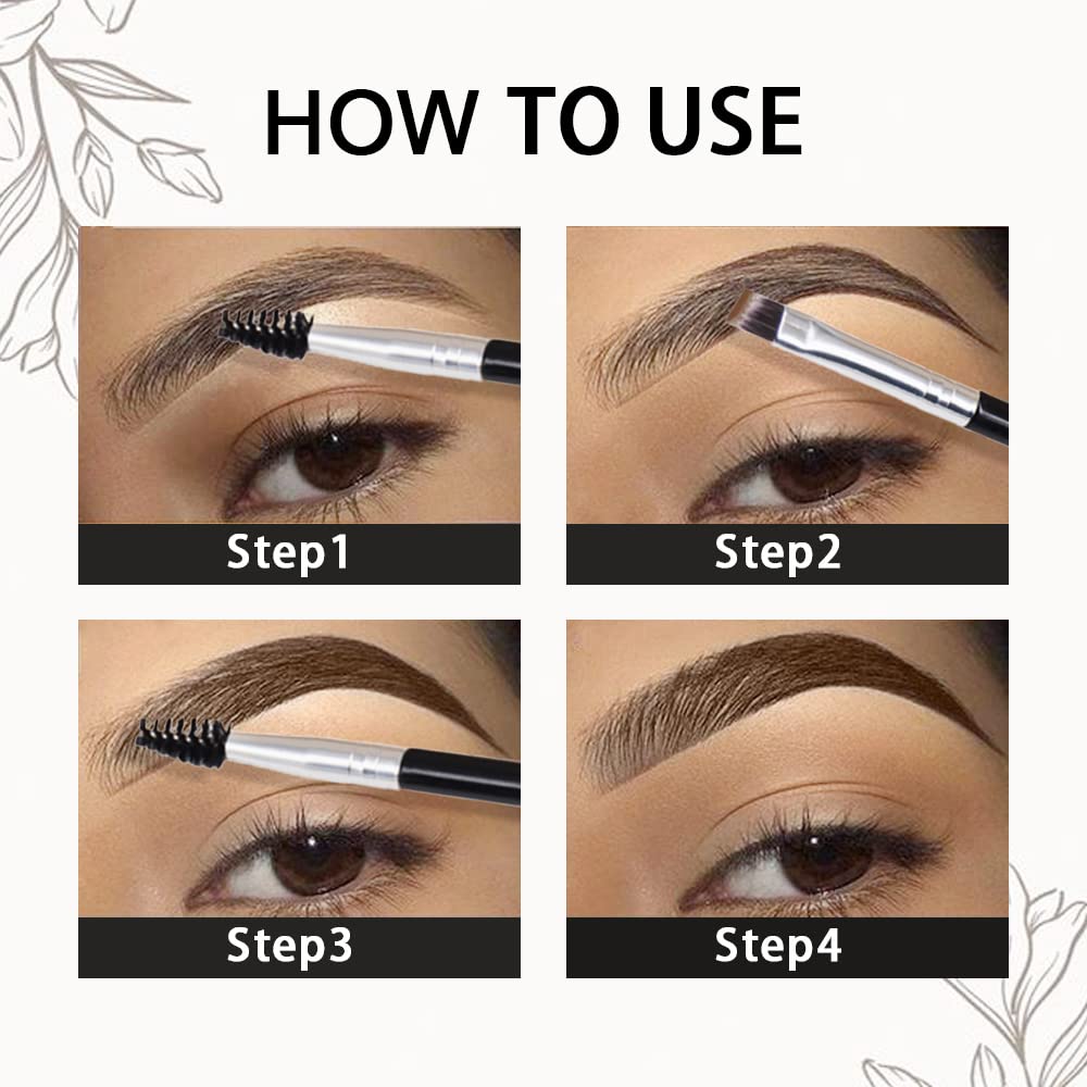 evpct Soft Brown Eyebrow Powder Pomade Gel Shaper Makeup Kit with Dual-ended Brush, Eyebrow Stencil Kit for Women Shaping, Eye Brow Pomade Stencil Shaper Tinting kits for Women Long Lasting Waterproof