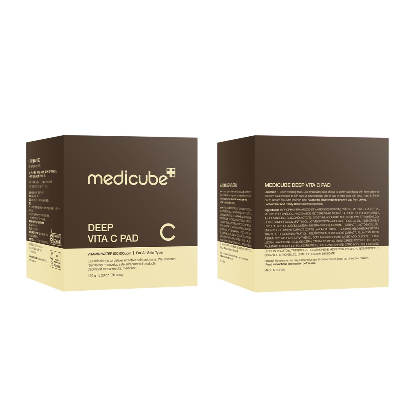 medicube Toner Pads Zero Pore Pad 2.0 | Dual-Textured Facial Pad for Exfoliation and Pore Care with 4.5% AHA Lactic Acid, 0.45% BHA Salicylic Acid | Ideal for All, Korean Skin Care, 70 Pads (1 Pack)