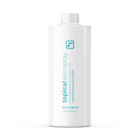 BRIOTECH Topical Skin Spray, Hypochlorous Acid for Sensitive Skin, HOCl Facial Mist, Full Body Support Against Irritation, Calm Redness, Soothe Foot & Scalp, 32 oz Refill (1 Pack)