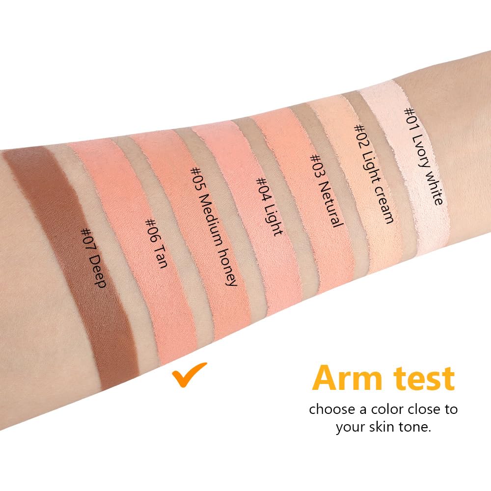 Pot Concealer with Makeup Brush Set,Tattoo Color Correcting Concealer,Full Face Color Correcting Conceal Foundation,Under Eye Concealer Brightener Dark Eye Ring corrector de ojeras (06-TAN)