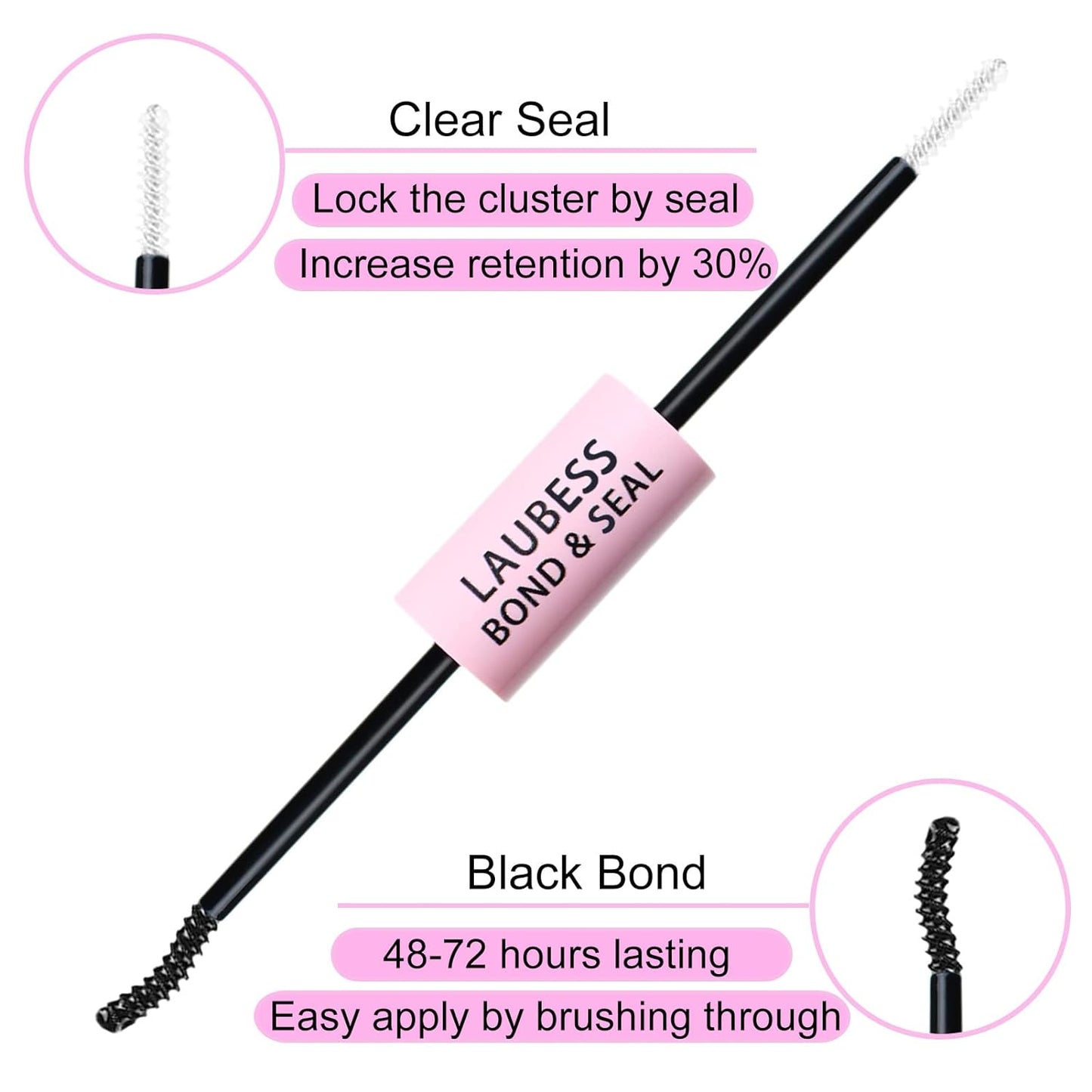 Lash Extension Kit LAUBESS Lash Clusters Kit Cluster Eyelash Extensions Kit Eyelash Clusters Lash Bond and Seal Waterproof Tweezers Brush Lash Glue Remover (Kit 20D-D-Mix9-16)