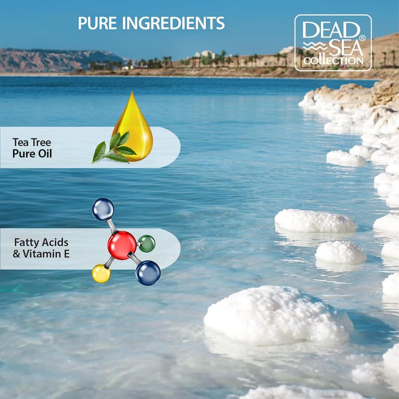 Dead Sea Collection Body Oil with Tea Tree-Dry Skin Moisturizer and Hydrating Massage - Nourishing Bath Oil - Increase Skin Elasticity and Provide Anti-Aging Support for Face and Body (4 fl.oz)