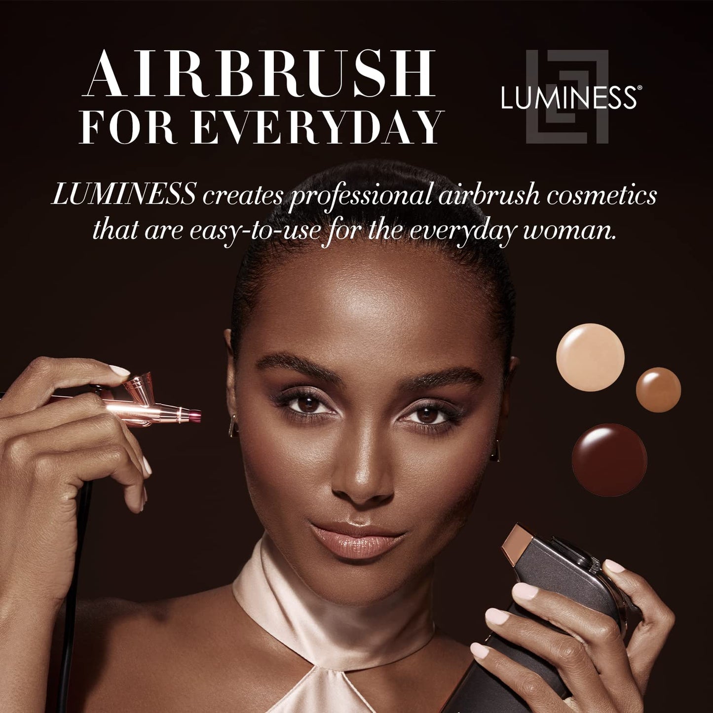 Luminess Air Silk 4-In-1 Airbrush Foundation- Foundation, Shade 060 (.5 Fl Oz) - Sheer to Medium Coverage - Anti-Aging Formula Hydrates and Moisturizes - Professional Makeup Kit for Cordless Air Brush
