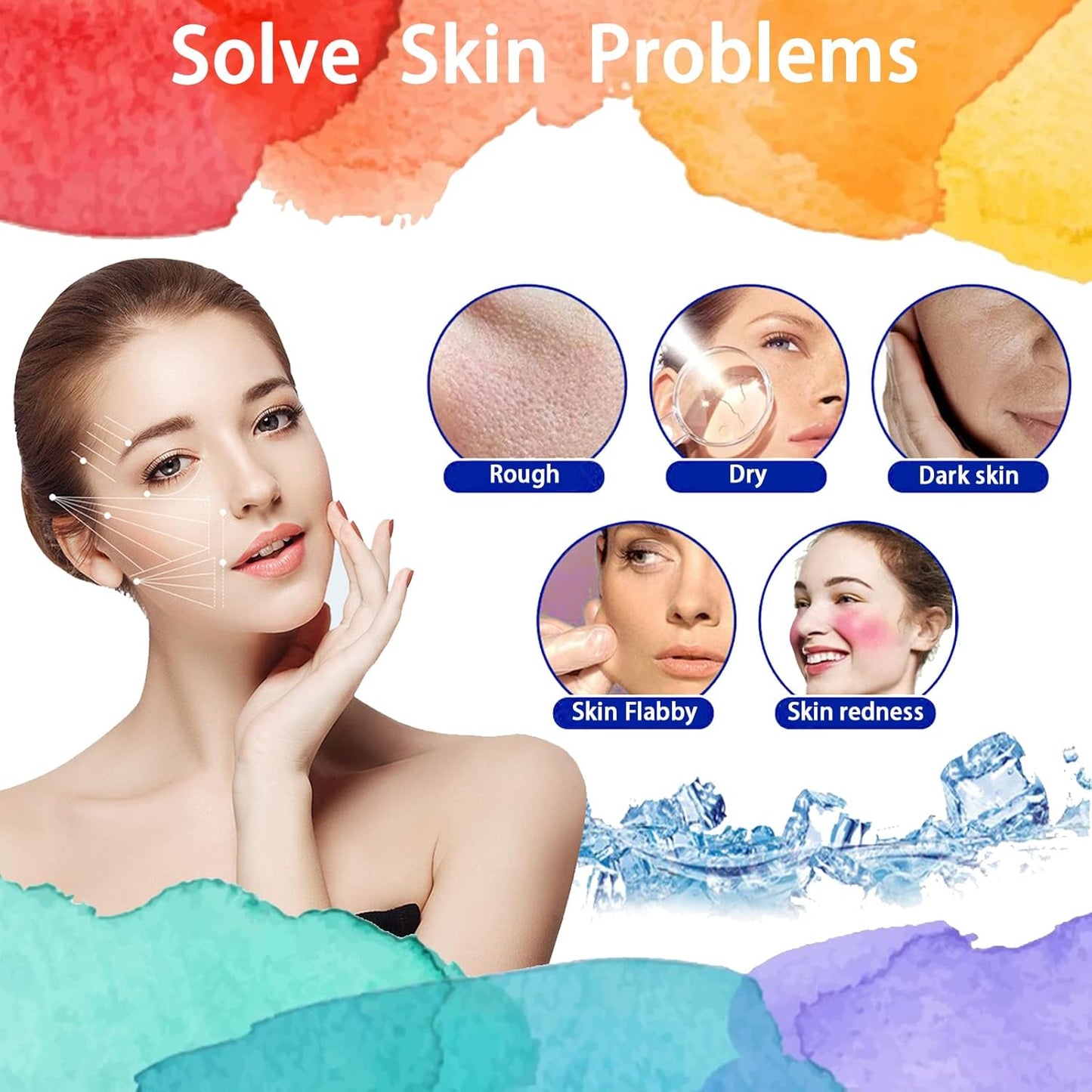 Ice Roller for Face and Eye, Ice face roller,Gua Sha Facial Tools, Facial ice roller, Skin Care Tools,Ice mold for face… (purple-eyes)