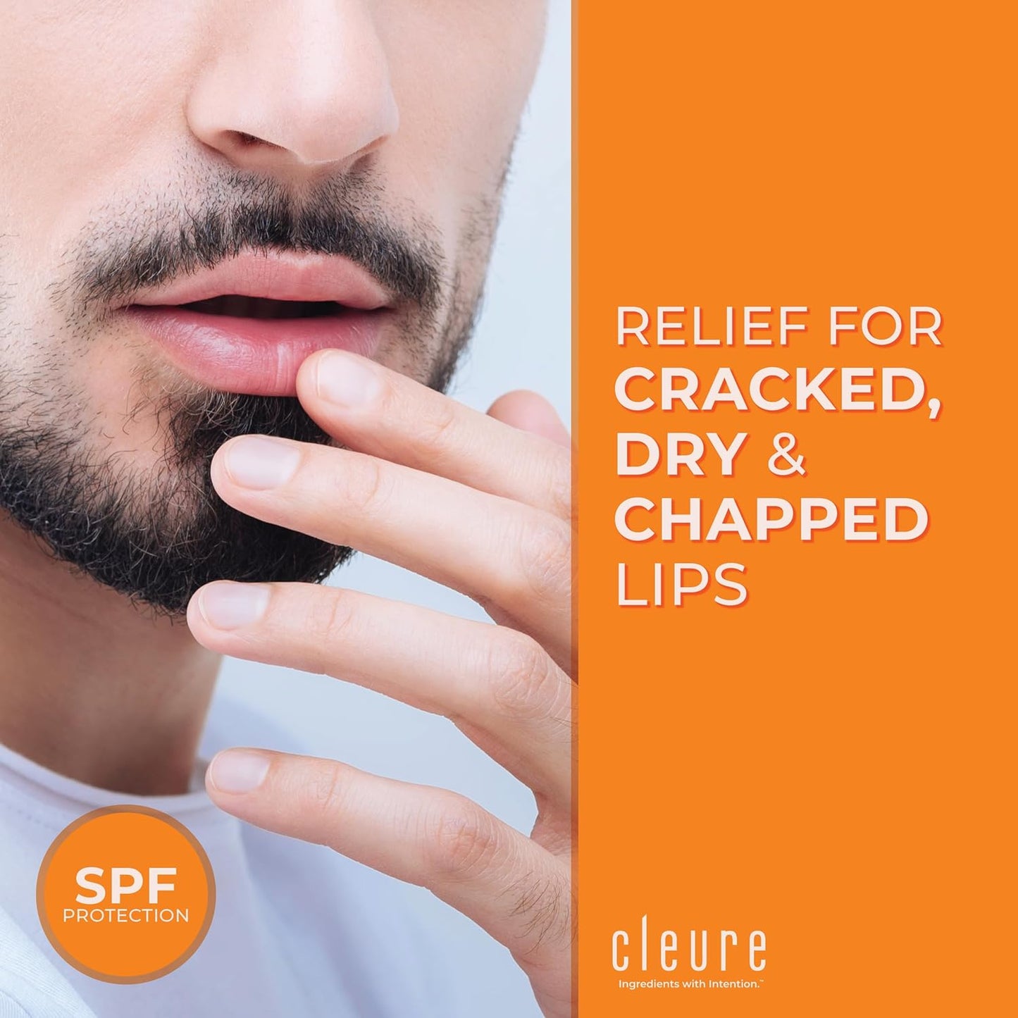 Cleure Organic All Natural Lip Balm - Paraben Free, Fragrance Free, Flavor Free, & Petroleum Free SPF Lip Balm & Hydrating Lip Butter (.15 oz, 3 Pack)