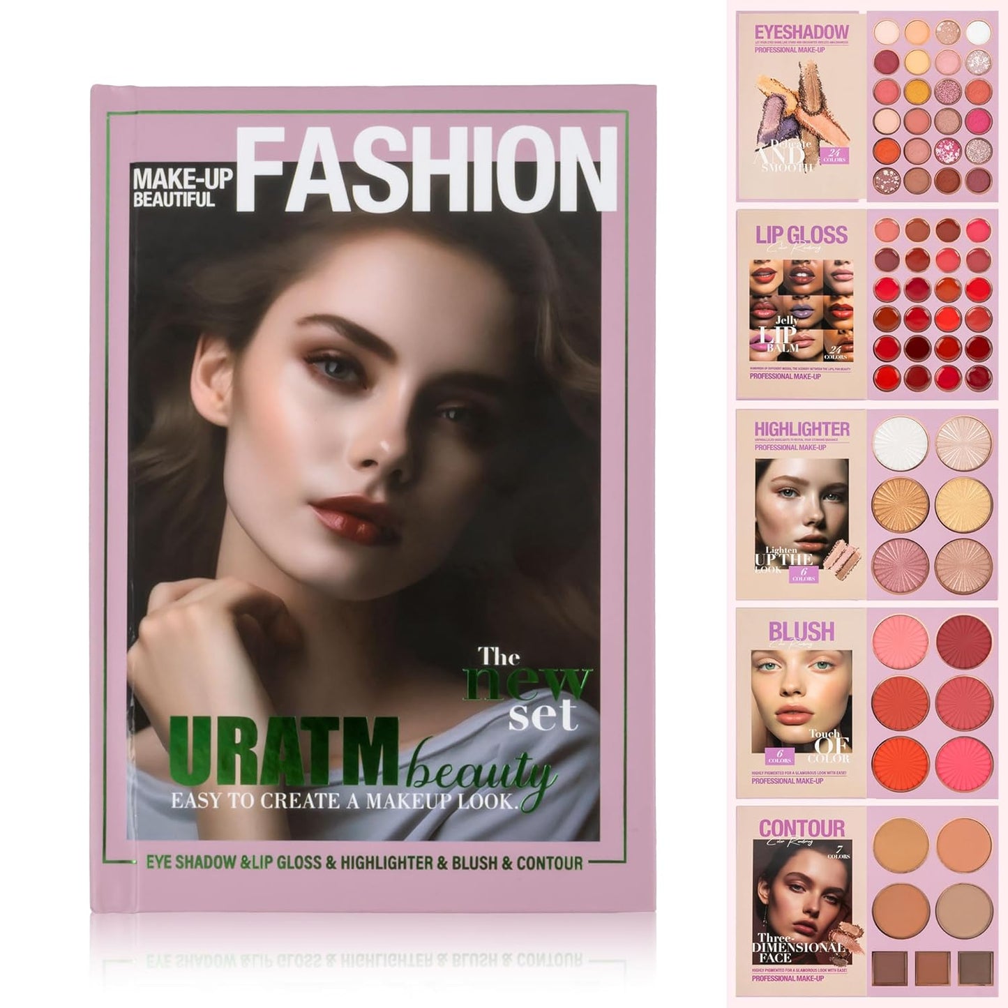 4-Layer Multi - Functional Beauty Book Kit- Style Makeup Palette Ingeniously Combines Eyeshadows, Blushes, Highlighters, Contour Powders In One,Best Choice for A Gift for Women (U201B)