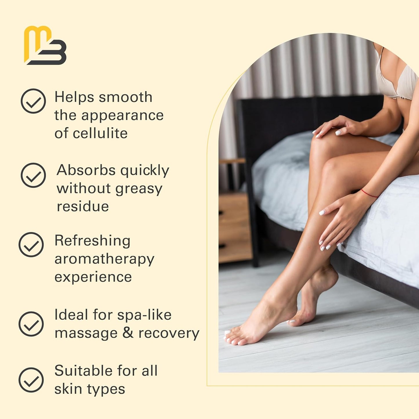 Firming Body Massage Oil with Collagen & Stem Cell – Helps Smooth The Appearance of Cellulite & Improve Skin Texture – Refreshing Aromatherapy Body Oil for Legs & Full Body – 8 Fl Oz by M3 Naturals