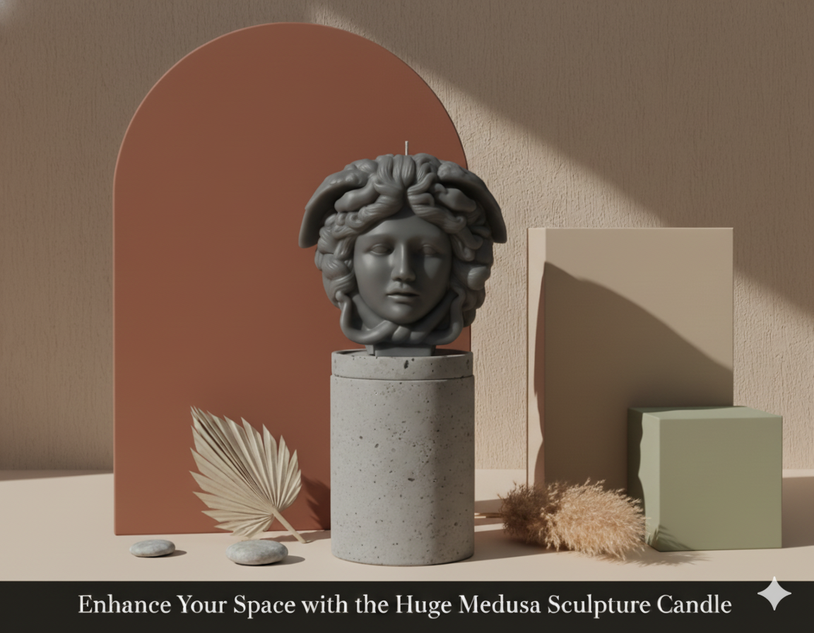 Medusa Sculpture Candle | Greek Mythology Art