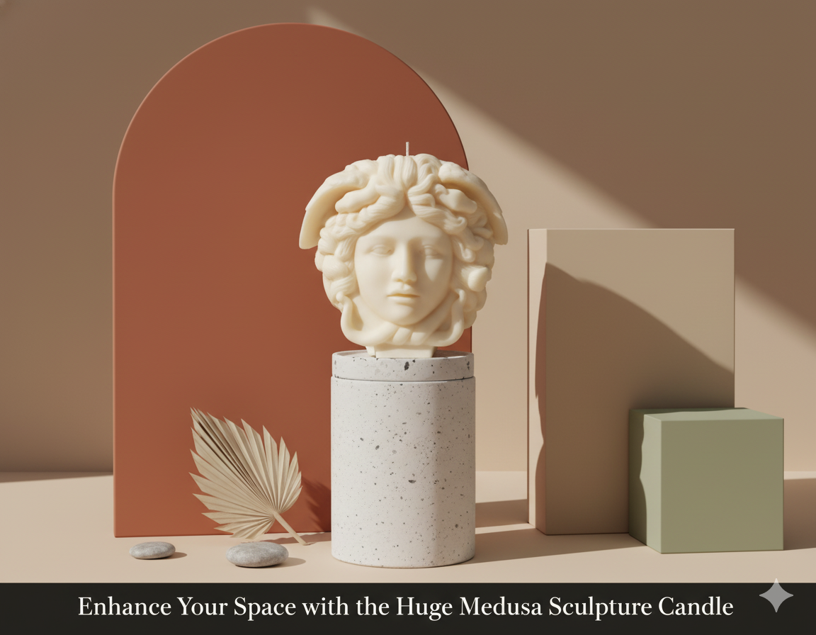 Medusa Sculpture Candle | Greek Mythology Art
