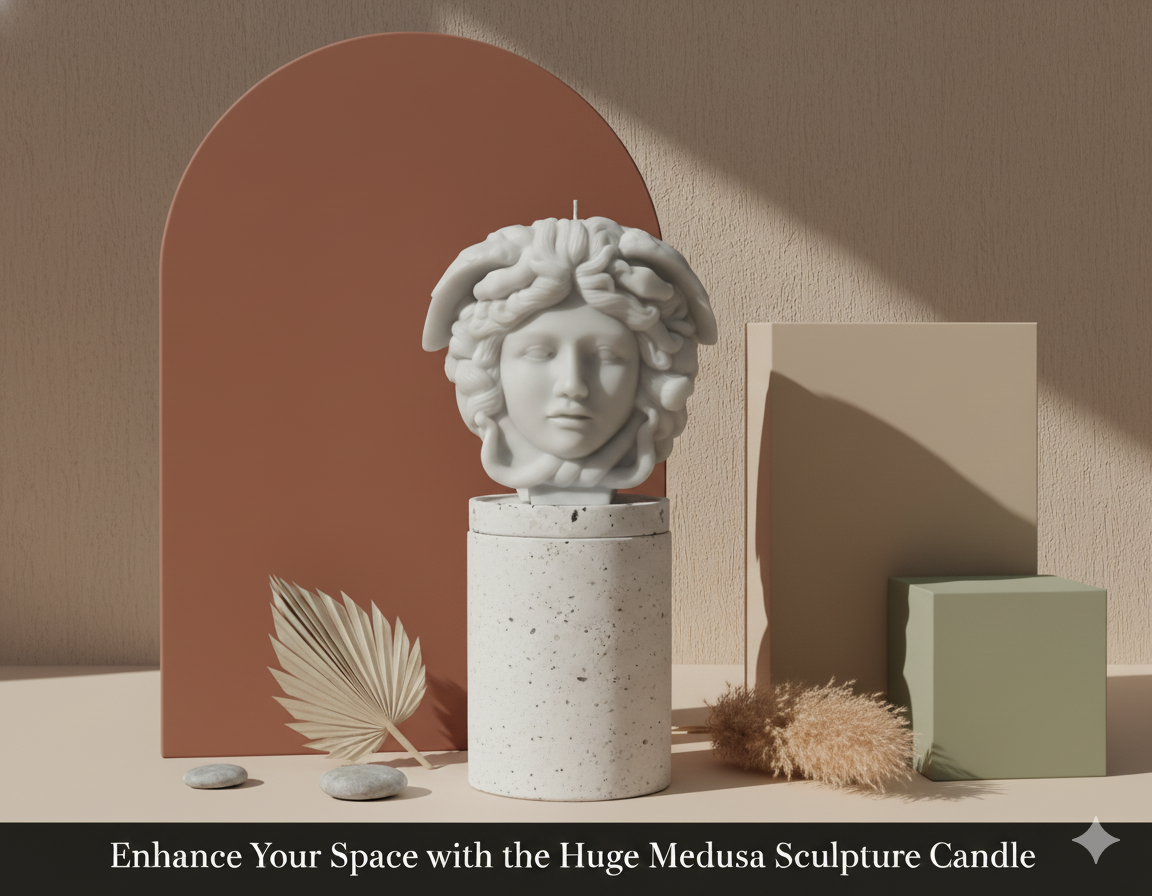 Medusa Sculpture Candle | Greek Mythology Art