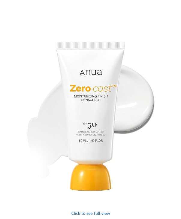 ANUA Zero-Cast Moisturizing Finish Sunscreen SPF 50 50ml tube