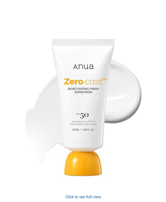 ANUA Zero-Cast Moisturizing Finish Sunscreen SPF 50 50ml tube
