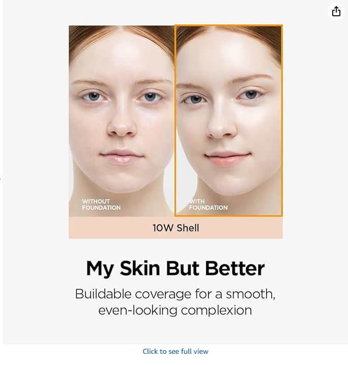 Before and After - 10W Shell - My Skin But Better, smooth even-looking complexion