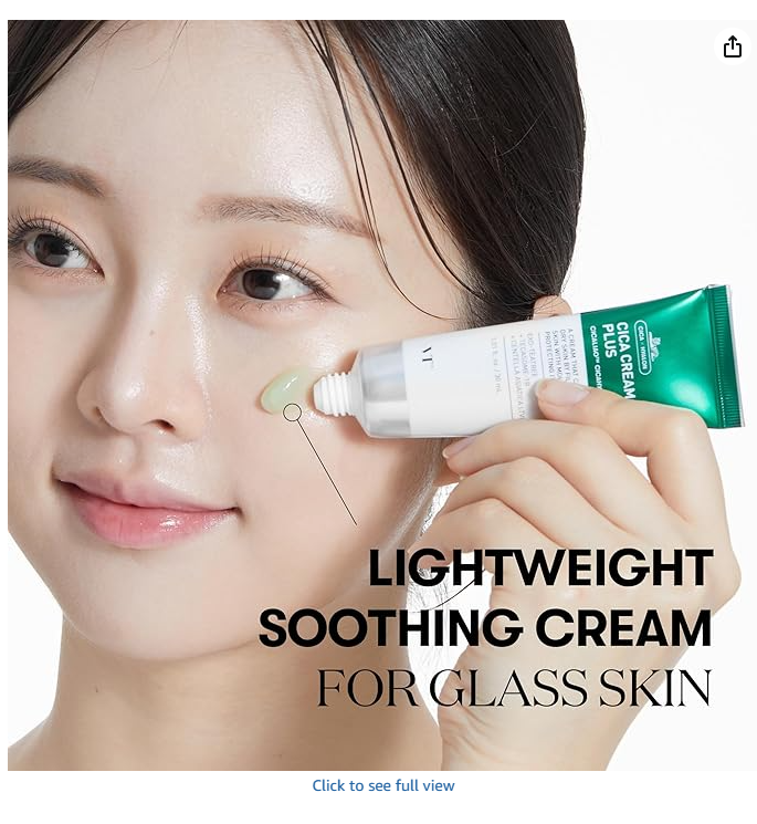 Lightweight Soothing Cream for Glass Skin - model applying VT Cica Cream Plus
