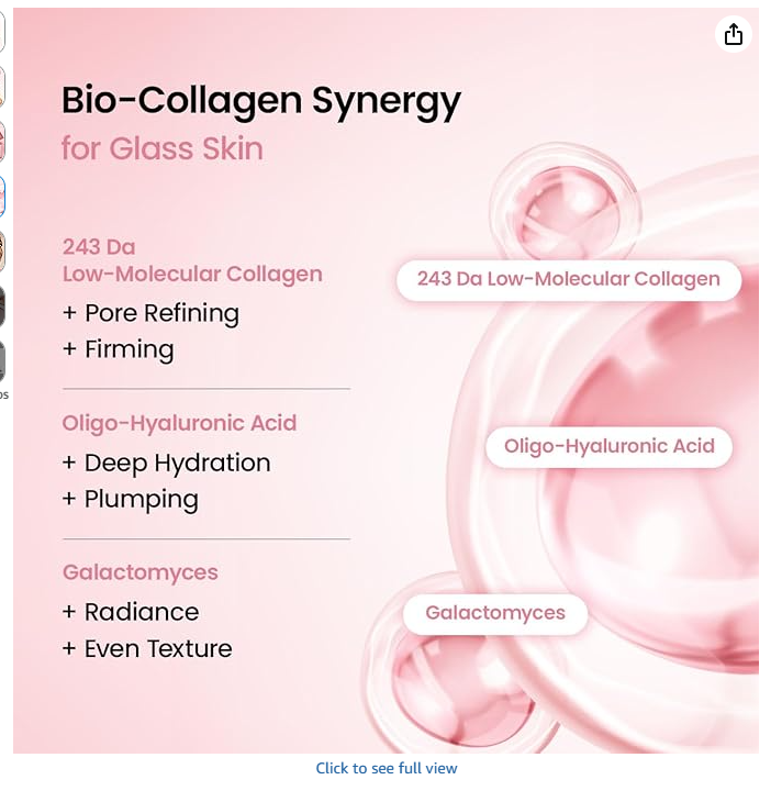 Bio-Collagen Synergy ingredients - Low-Molecular Collagen, Oligo-Hyaluronic Acid, Galactomyces