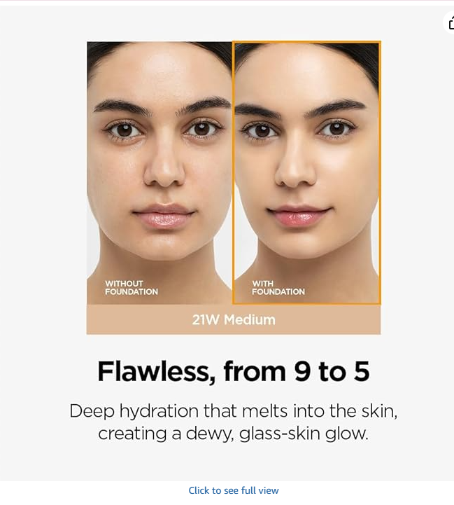Before and After - 10W Shell - My Skin But Better, buildable coverage