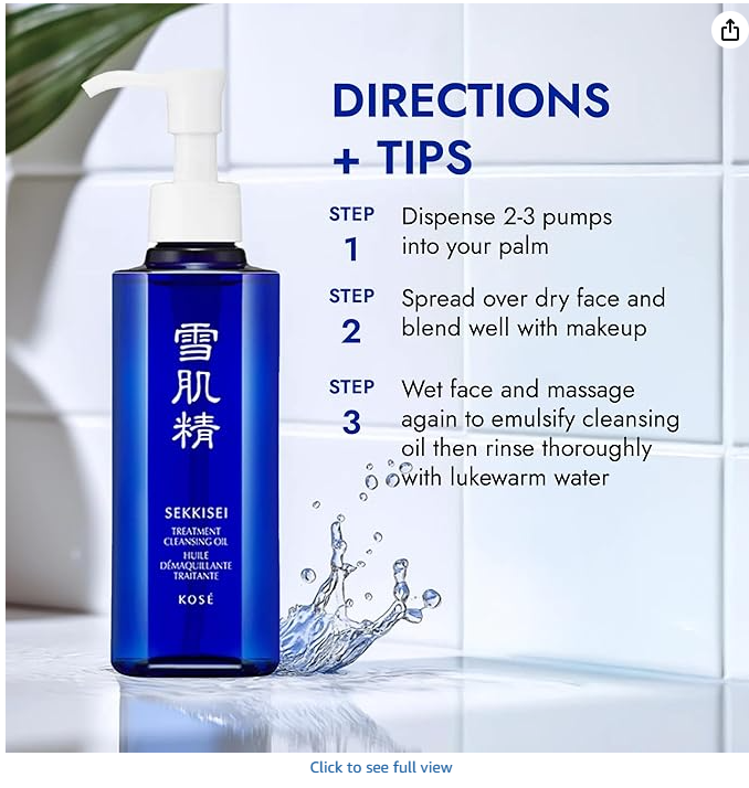SEKKISEI Treatment Cleansing Oil - Directions & Tips Step 1-3