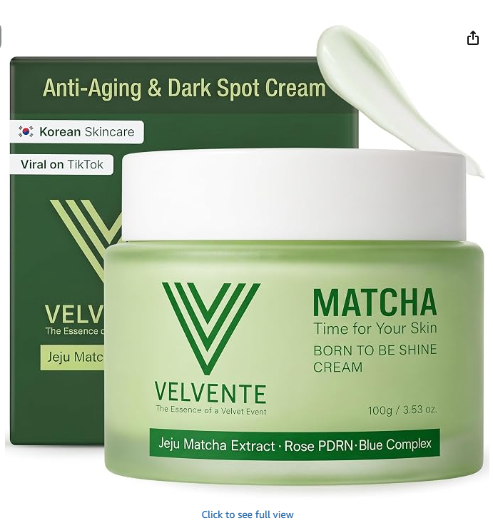 VELVENTE Matcha Anti-Aging & Dark Spot Cream 100g jar and box