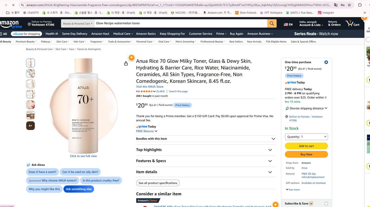 Axis-Y Dark Spot Correcting Glow Serum – Niacinamide & Vitamin C, Brightening & Even Skin Tone, Korean Skincare, 1.01 Fl Oz